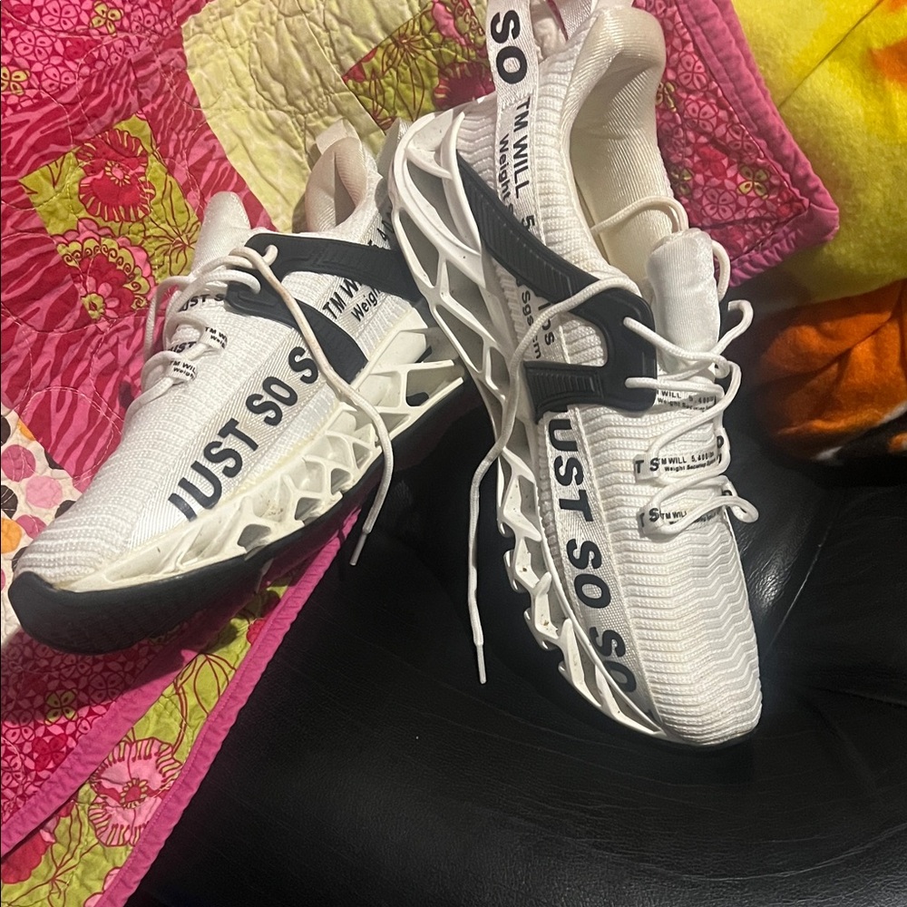 White and Black Athletic Sneakers